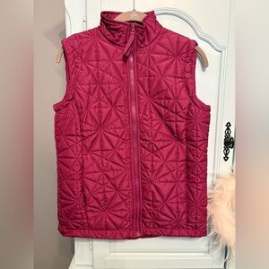 Jane Ashley Quilted Vest Maroon Size PM